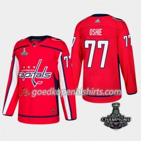 Washington Capitals T.J. Oshie 77 2018 Stanley Cup Champions Adidas Rood Authentic Shirt - Mannen